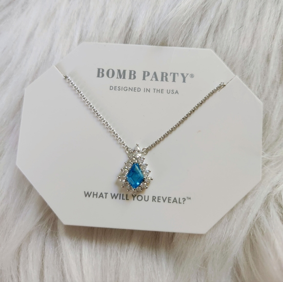 NWT Bomb Party 5158 Blue Apatite .925 Solid Sterling Silver 18" Necklace - Picture 2 of 5